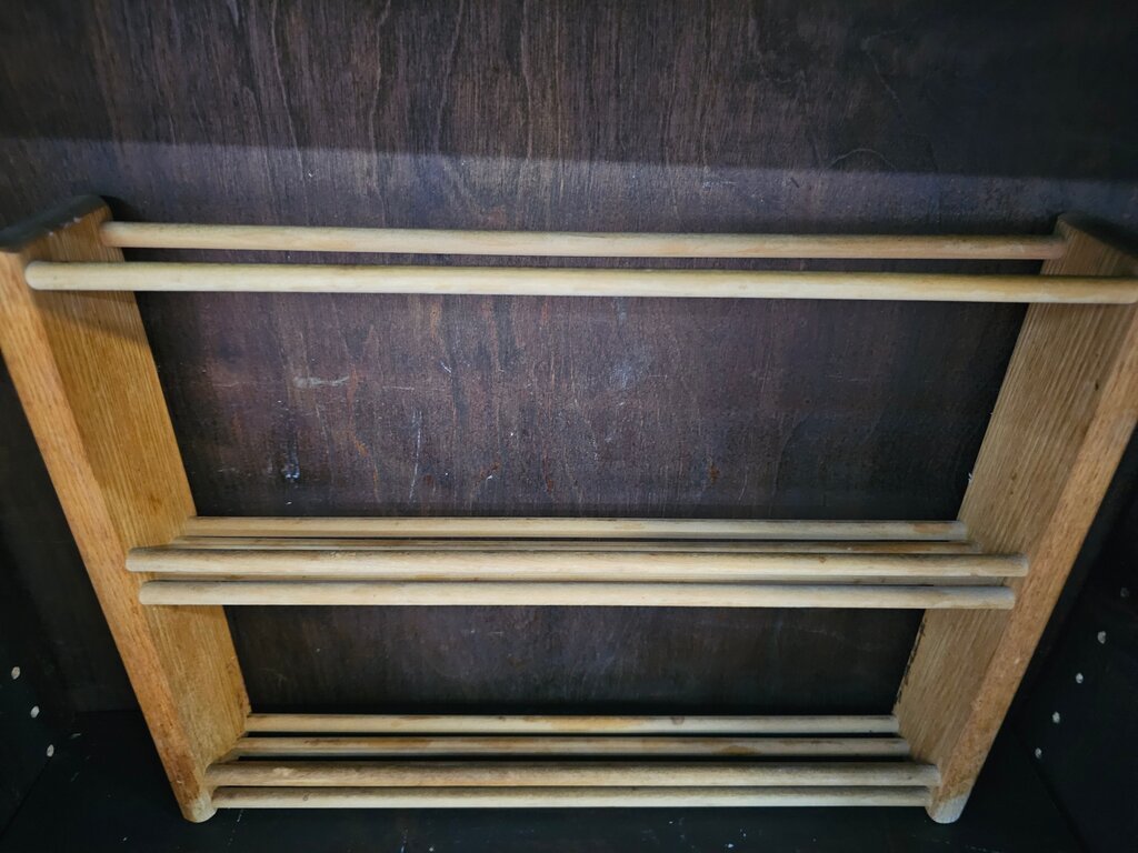 Vintage Classic Wooden dowel rod shelf/spice rack/container holder