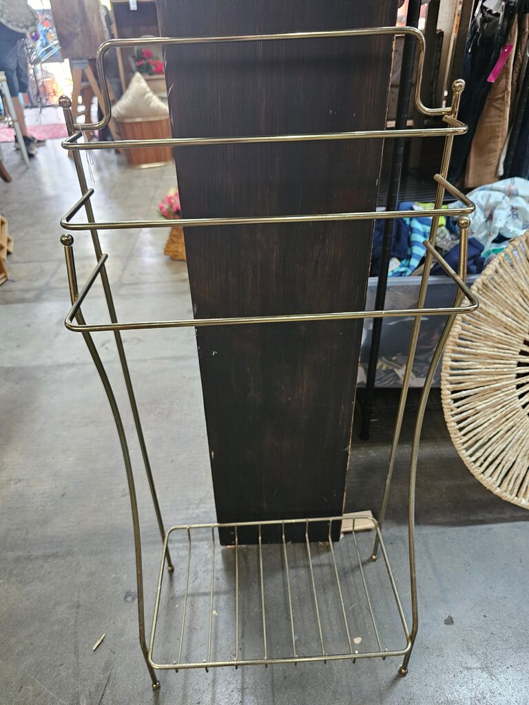 Vintage Hollywood Regency Brass Gold Towel Blanket Rack