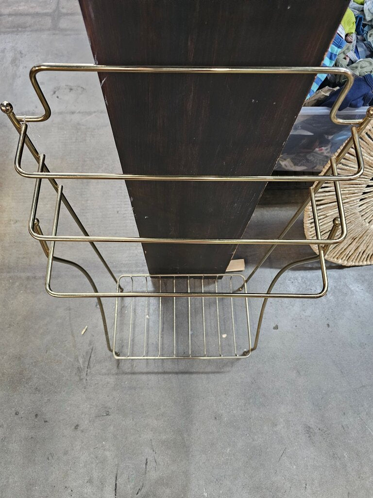 Vintage Hollywood Regency Brass Gold Towel Blanket Rack