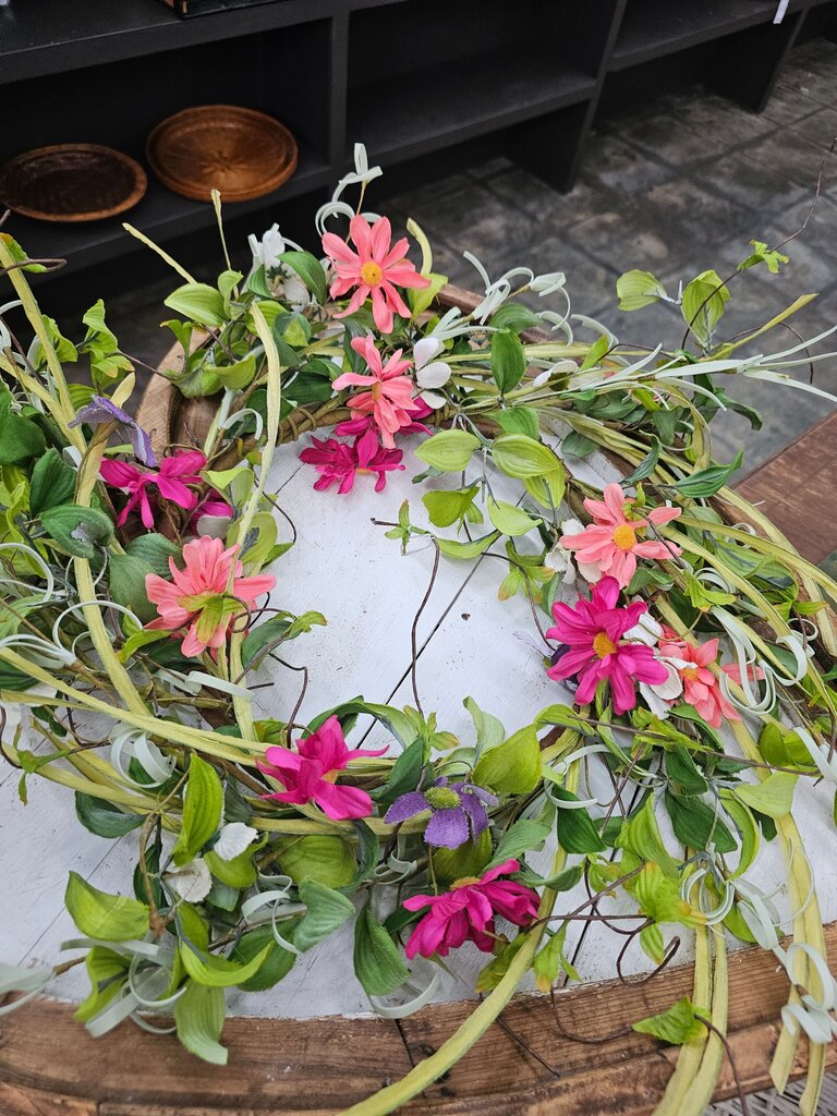 Artificial Floral Wreath with Colorful Flowers