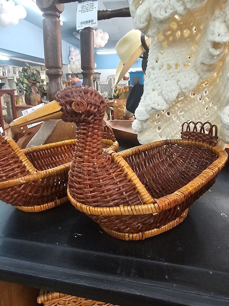 Vintage Wicker Duck bird Baskets