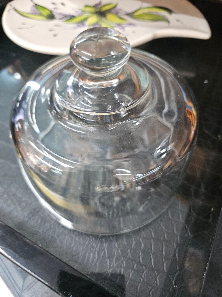 Vintage Clear Glass Dome/ Knob Top/ Cheese Cover/Terrarium