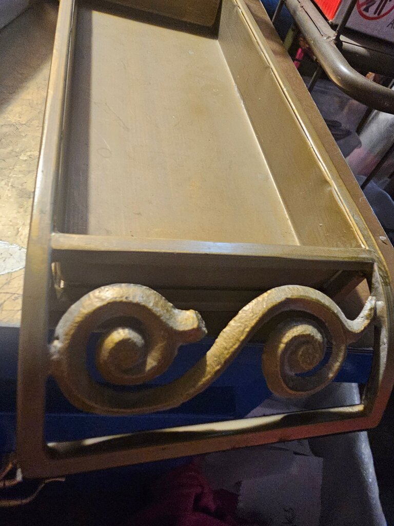Decorative Gold Candle Tray with Scroll Design