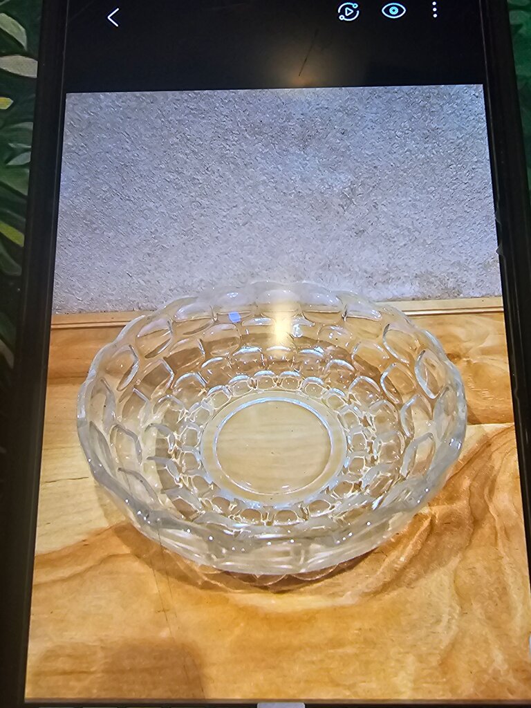 Vintage “Yorktown” Thumbprint Carnival Glass Serving Bowl, 1940s Federal Glass