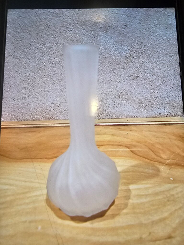 Frosted Swirl 5 3/4" tall bud vase Marketing Innovation