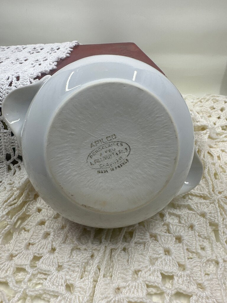 Apilco France Classic Porcelain GARDEN VEGETABLE Soup Bowl Crock