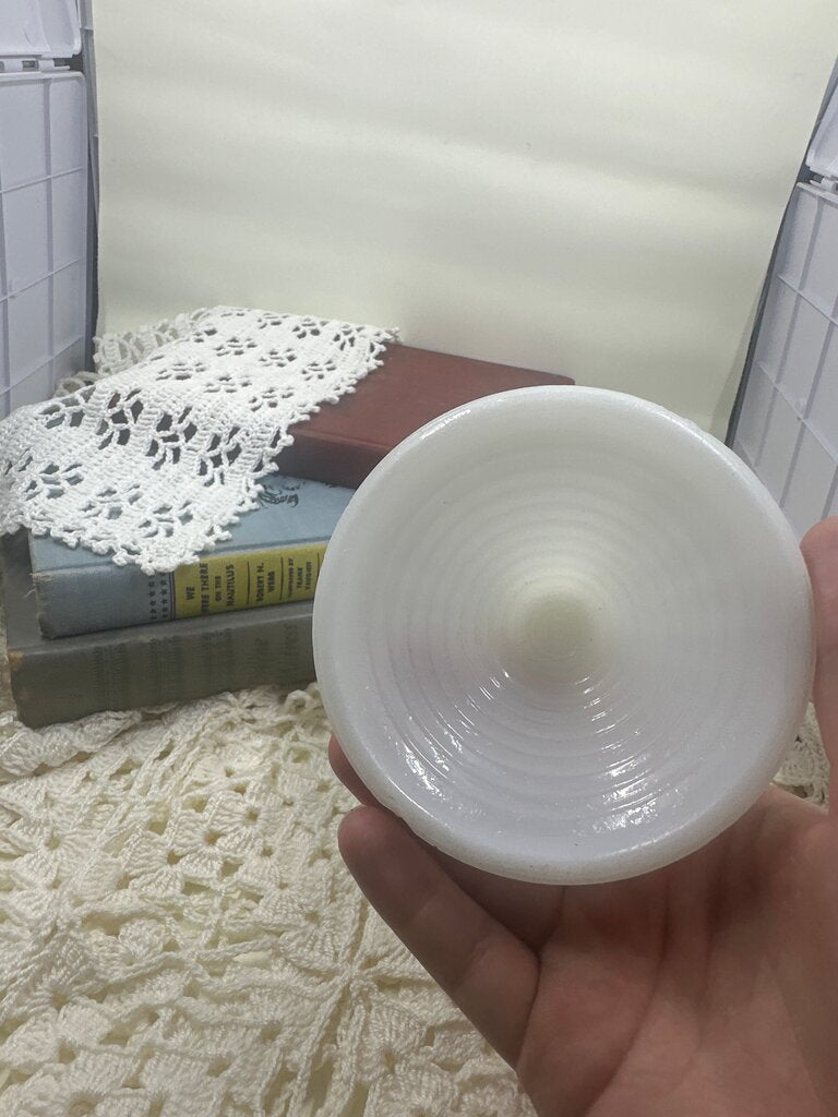 Vintage White Milk Glass pedestal candy dish/Compote Bowl