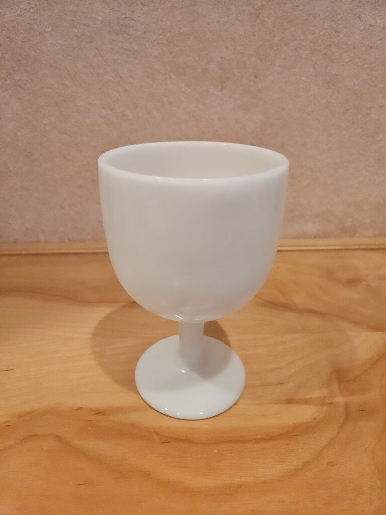 Vintage Milk Glass Pedestal White Goblet / cup / planter
