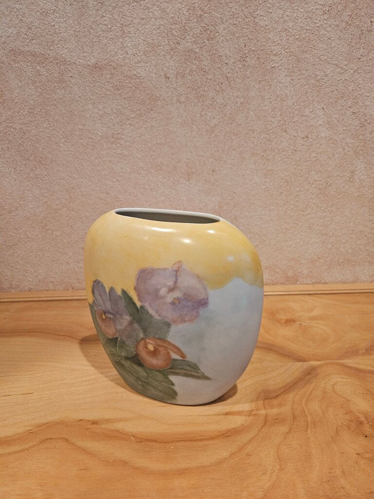 Vintage Hand-Painted Floral Vase