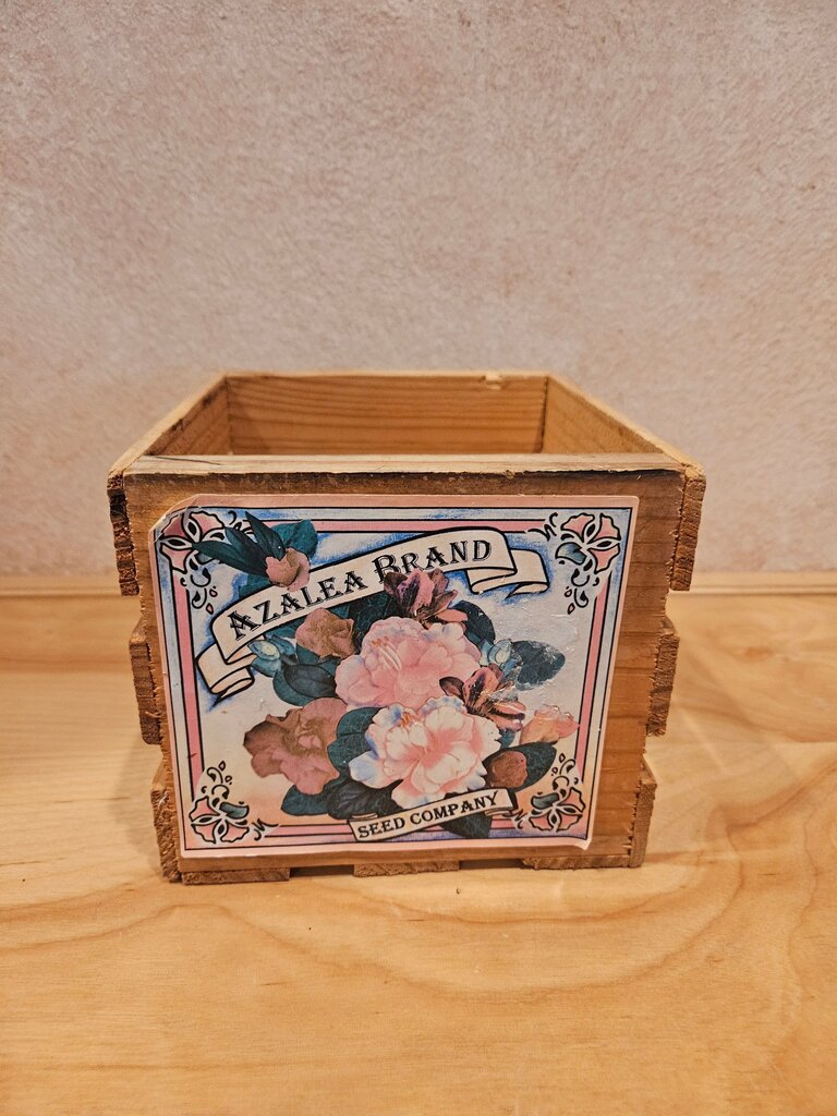 Retro Fruit Crate Labels, Wooden Crate Azalea Brand Seed Company Box