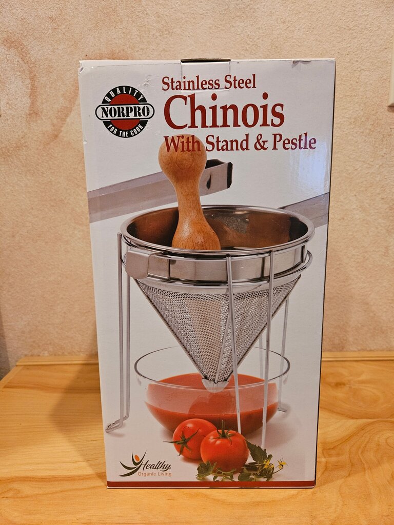 Norpro Stainless Steel Chinois w/ Stand & Pestle Set new old stock