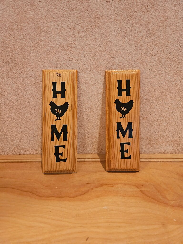 Mini Home Wooden Sign with Chicken Design