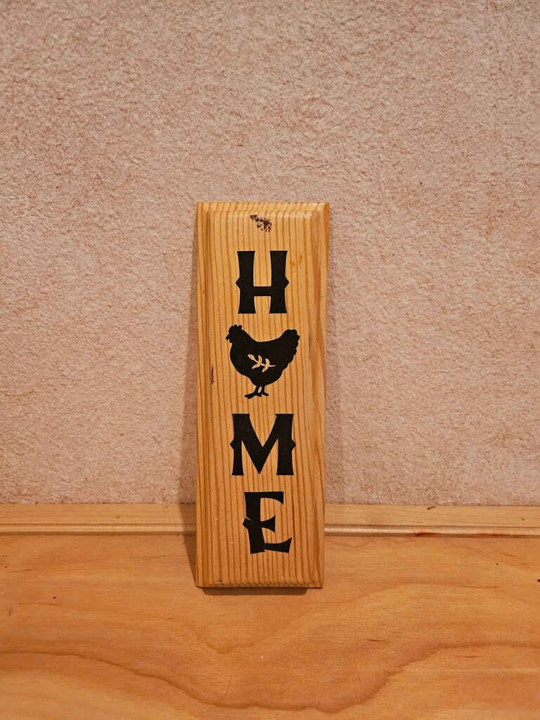 Mini Home Wooden Sign with Chicken Design