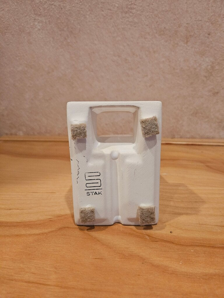 Stak Ceramics Cell Phone Dock Stand Charger Holder Vase Planter, Cream White MCM