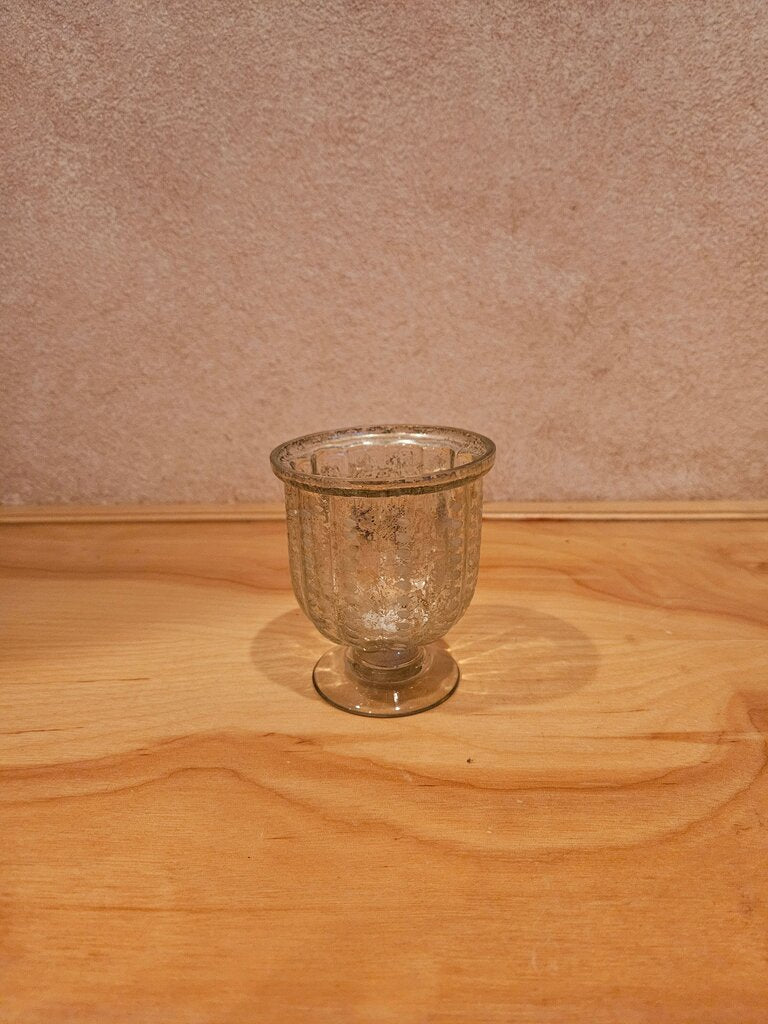Mercury Glass style pedestal Decorative candle holder