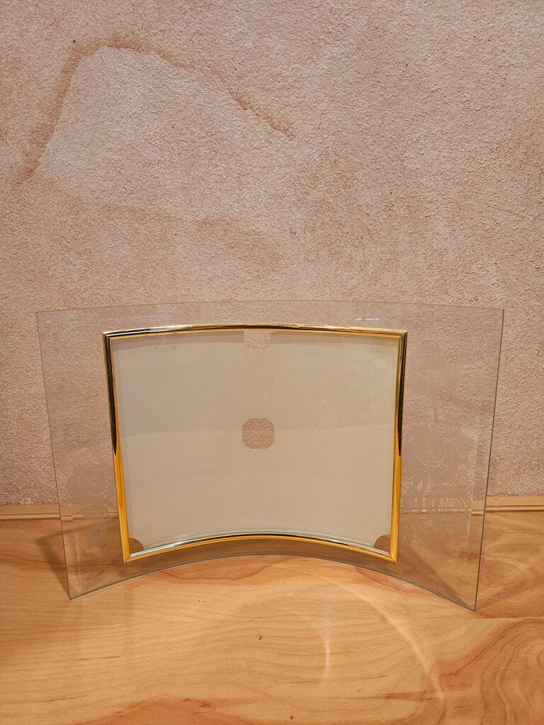 Curved Glass Elegant Picture Frame with Gold Trim