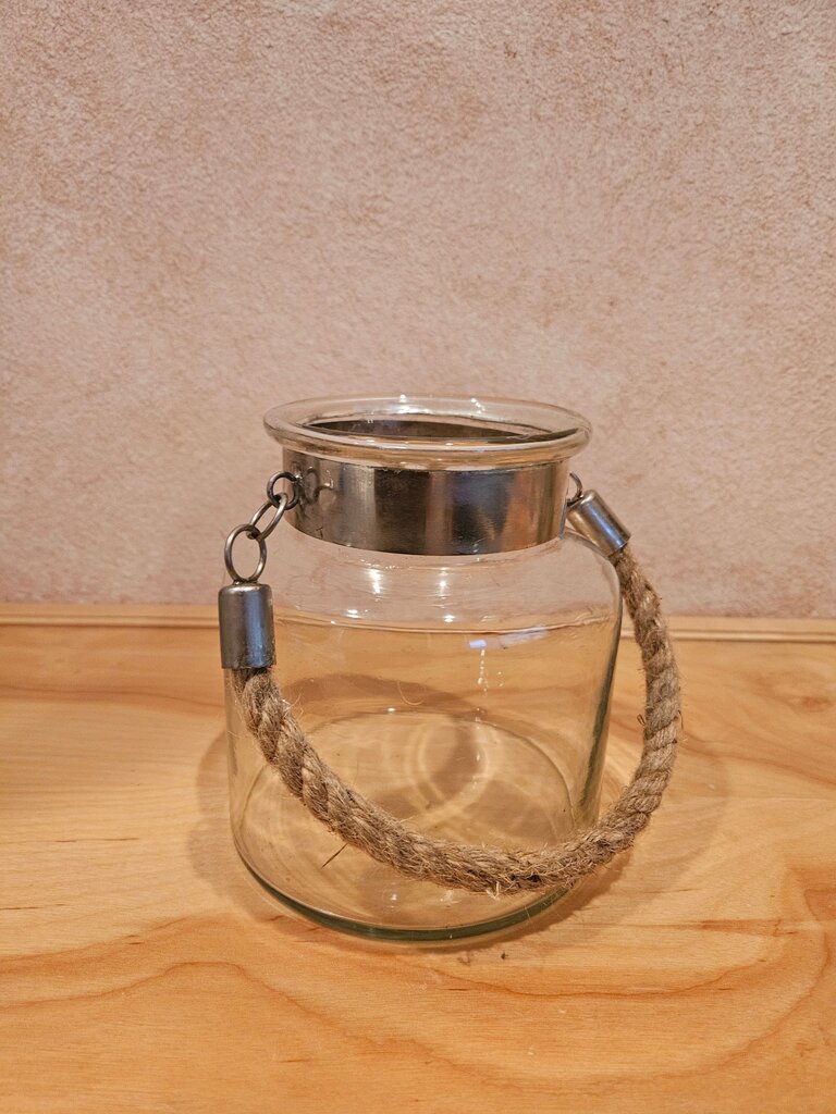 Glass Jar with Rope Handle