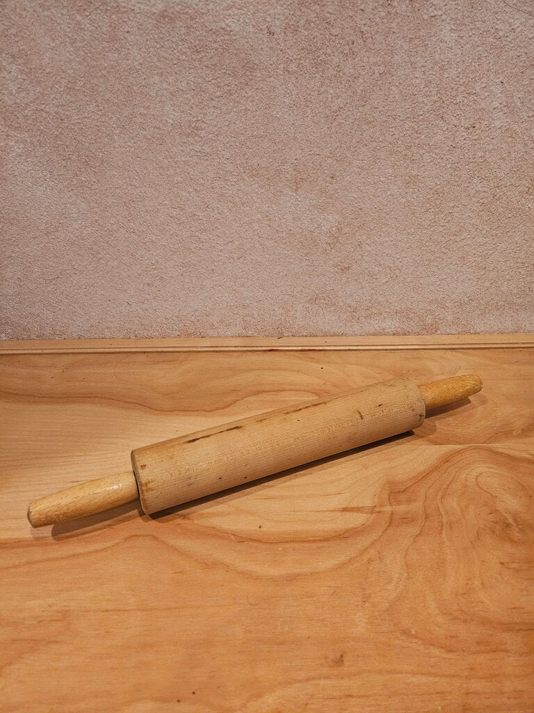 Vintage Solid Wood Farmhouse Rolling Pin With Handles