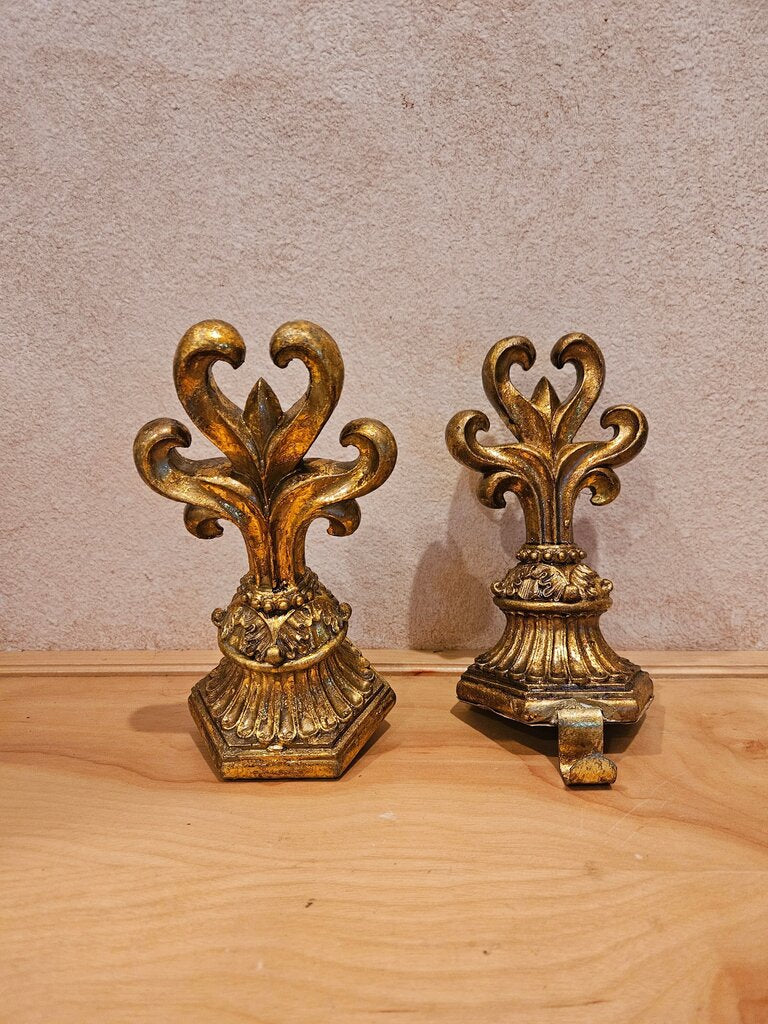 set of Decorative mantle hooks for stockings, decor, wreath/greenery holder