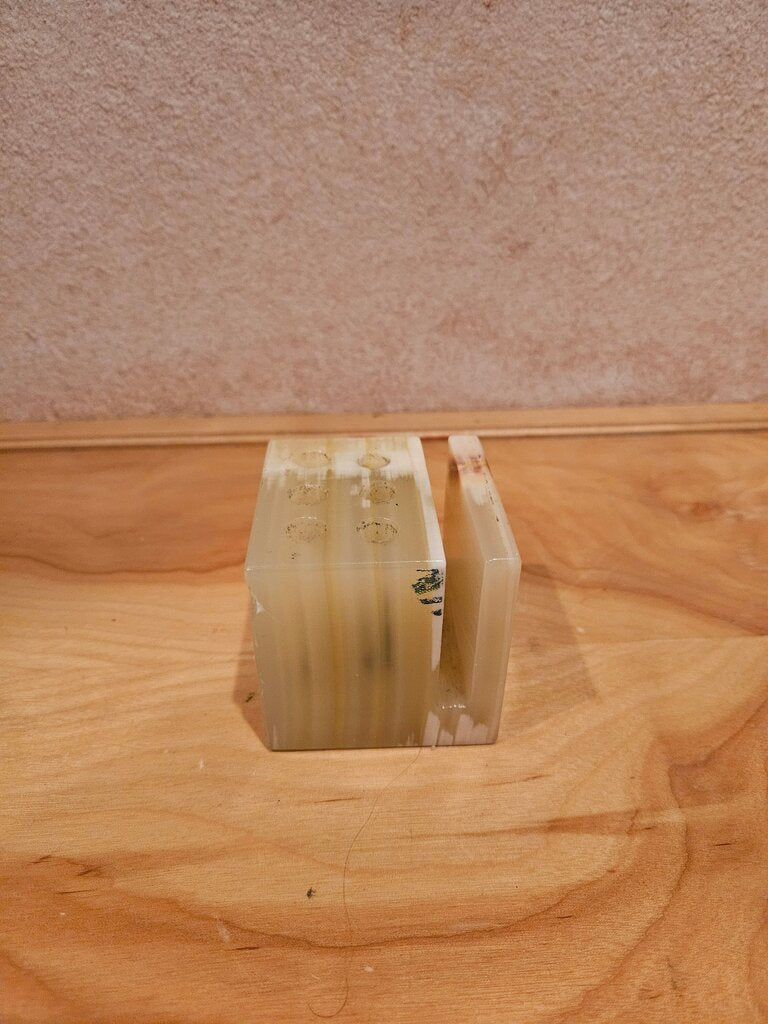 Vintage Green Onyx Pen and Note Holder, Mid/Late 20th Century