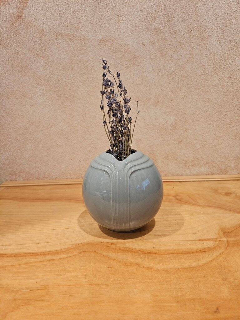 Vintage Japanese Flower Vase Small Gray/blue Pink Jonquils Fine China Ceramic