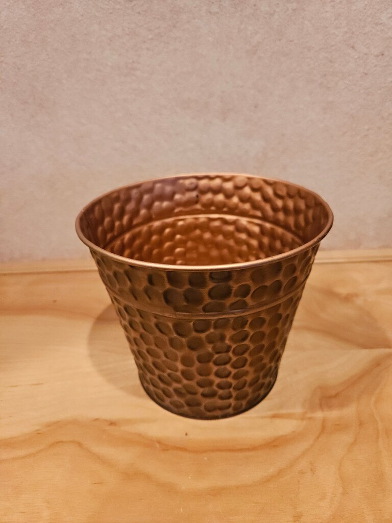 Hammered Copper Style Planter Pot / trash can