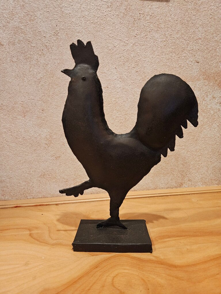 Vintage Rustic Farmhouse Pressed Metal Folk Art Rooster