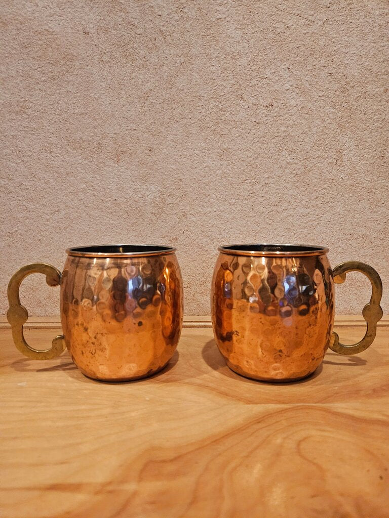 Set of Two Copper Moscow Mule Mugs