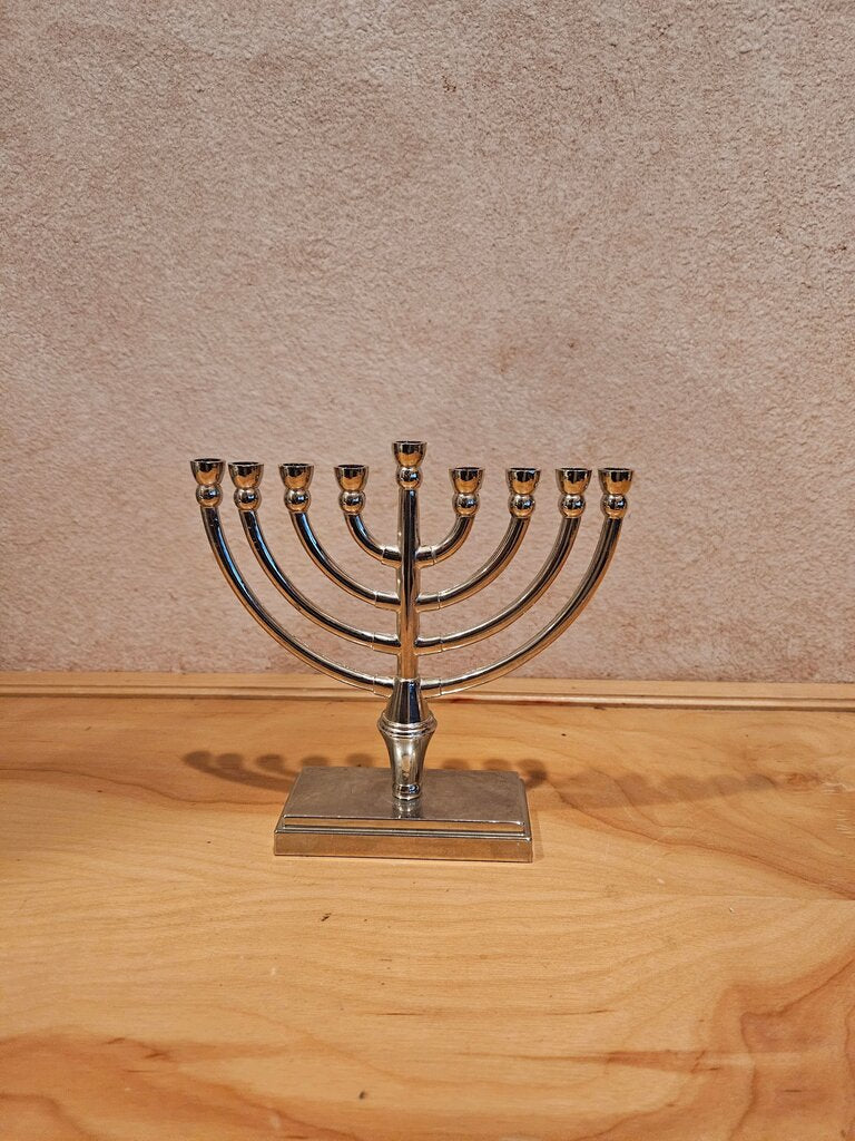 Silver Colored Menorah Candle Holder