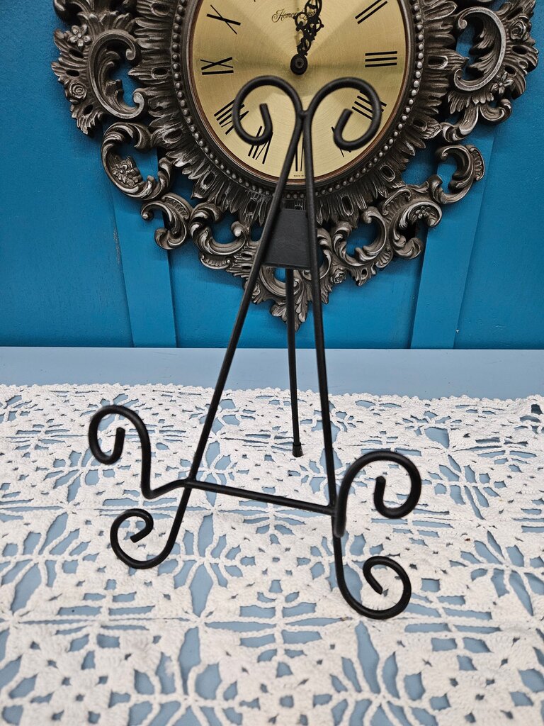 TRADITIONAL EASEL Black Metal Tabletop Shelf Display Frames Pictures Plates Signs Chalkboards Decorative Book Wire Art Stand Table