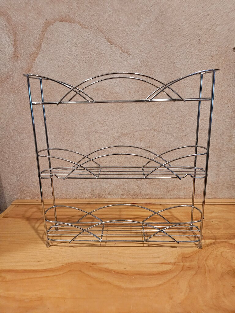 Vintage Spice Rack 3 Shelf Countertop or Wall Mount Spice Rack
