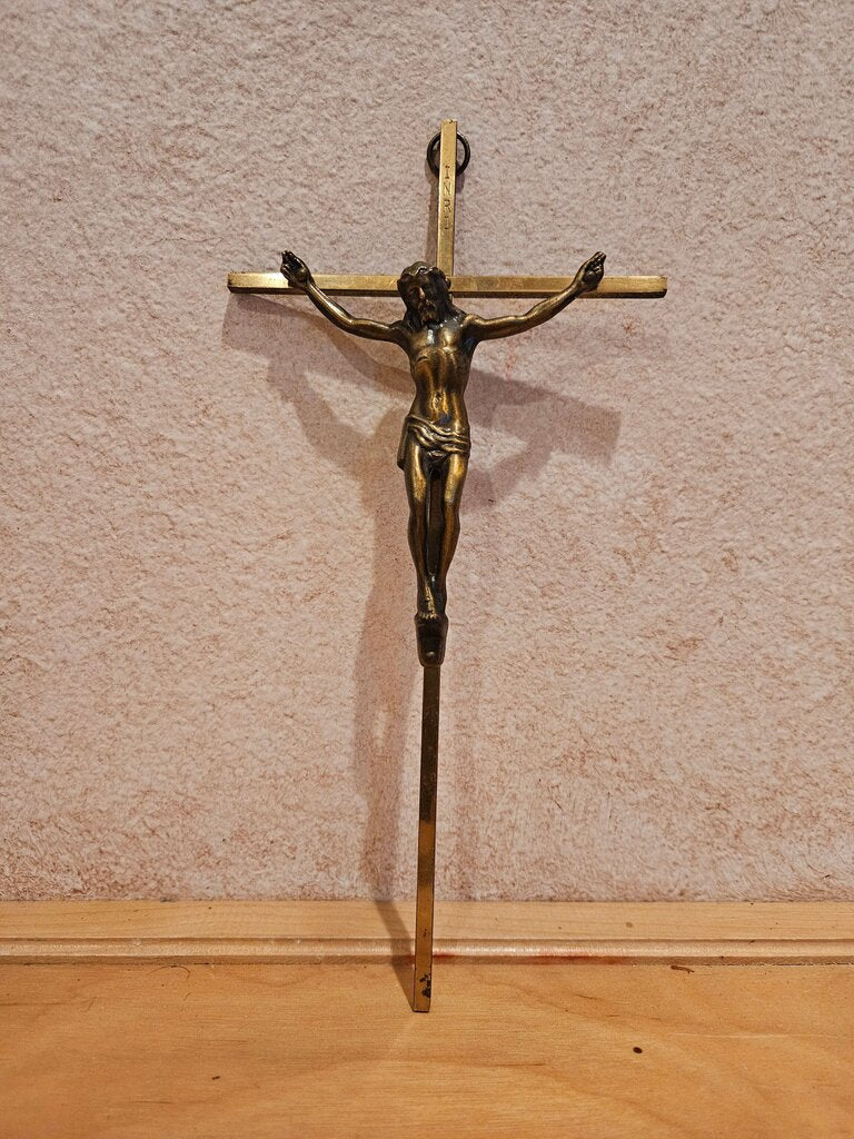 Elegant Wall Cross|Vintage Crucifix|Vintage Cross|Wall Decor|Solid Brass Cross|Religion and Faith