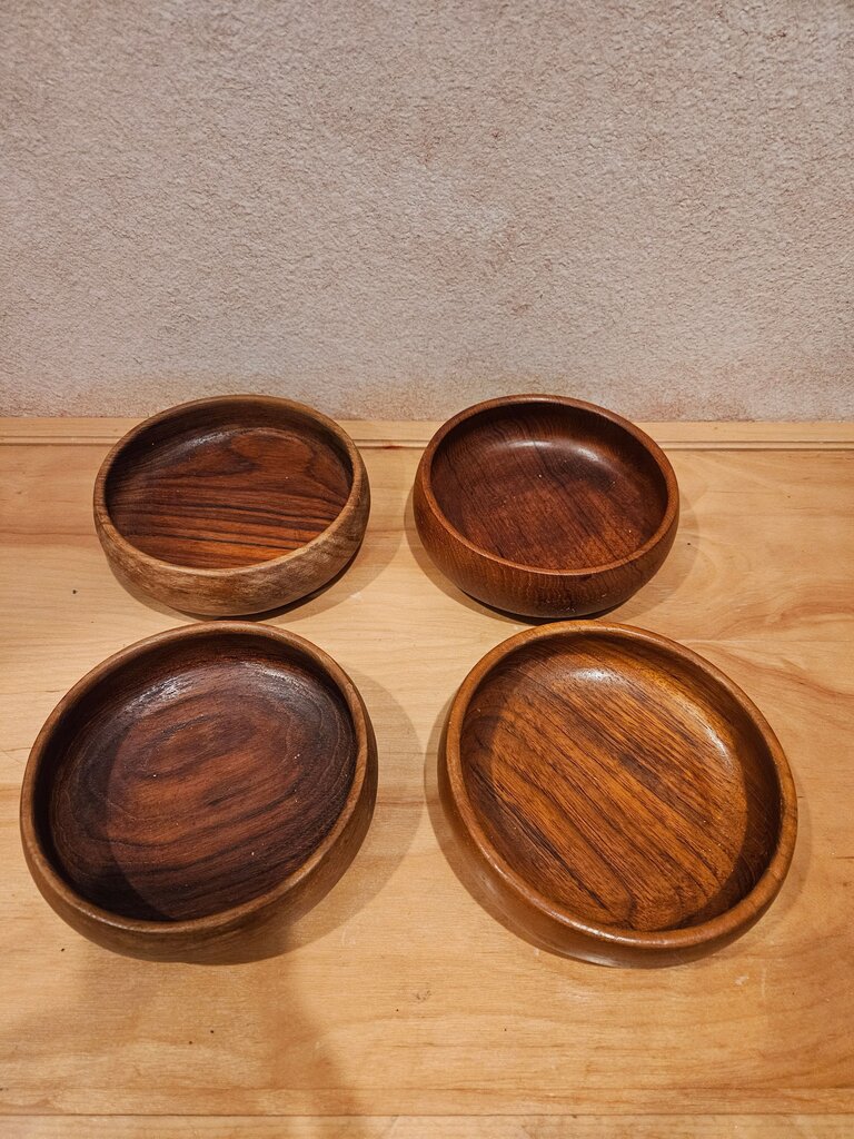 Set of 5 Vintage Wooden Bowls