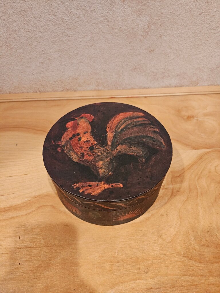 Lang Candle Set Round Box Susan Winget Shimmer’s Rooster 8 Votives