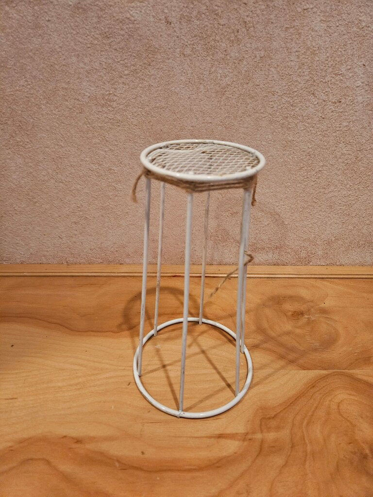 Set of Farmhouse White Metal Plant Stand/Riser