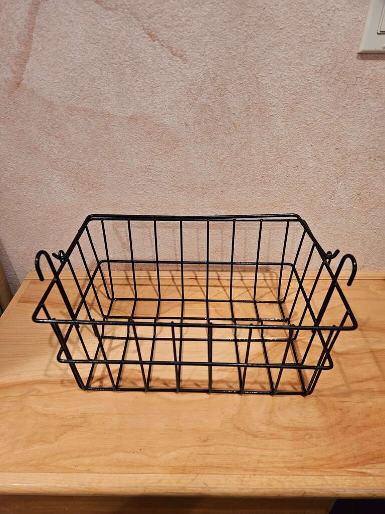 Rustic Black Wire Storage Basket hooks and handle shopping