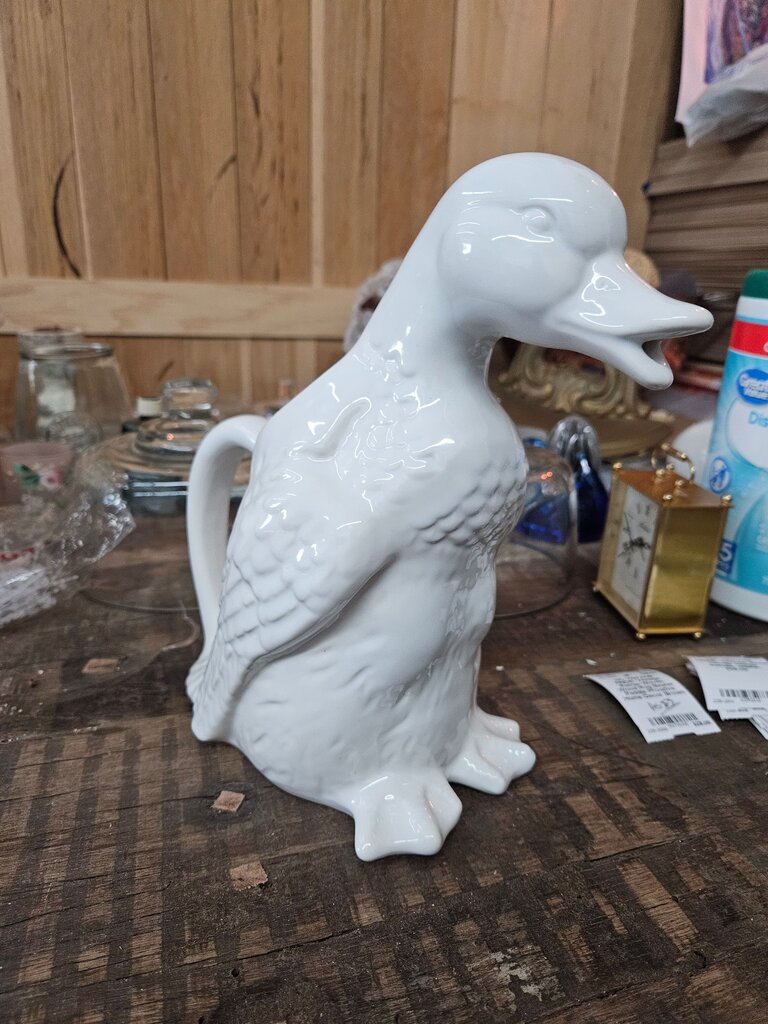 White Duck, Pitcher, Flower Vase, Water Pitcher, Hull, USA, 367, McCoy, Duck Pitcher, Garden Duck, Water Duck, Ceramic Duck, Bird Planter