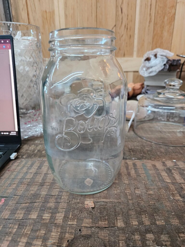 Vintage The Bootz Co. Glass Jar
