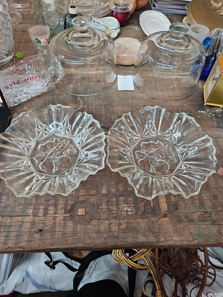 Vintage set Vintage Federal Glass Pioneer Pattern Clear Glass Bowl/plate