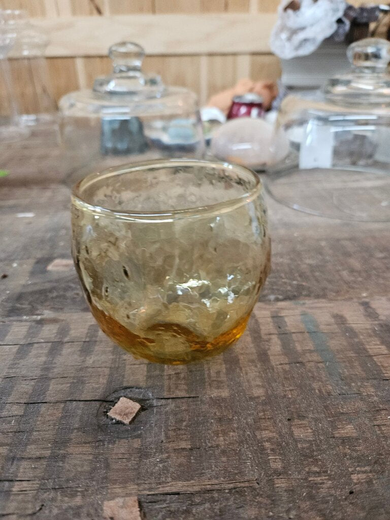 Amber Textured Glass Tumbler