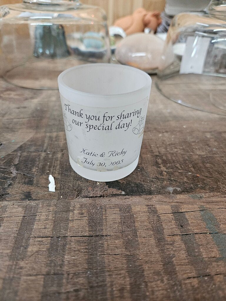 Personalized Frosted Glass Candle Holder