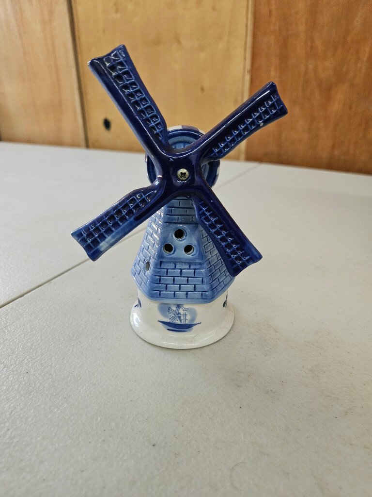 Delft Spinnable Windmill Figurine