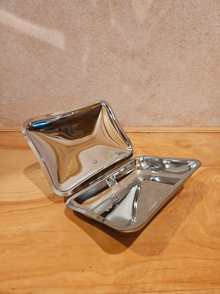 Vintage Silent Butler Crumb Catcher Ashtray Silver Chrome Mid-Century Modern