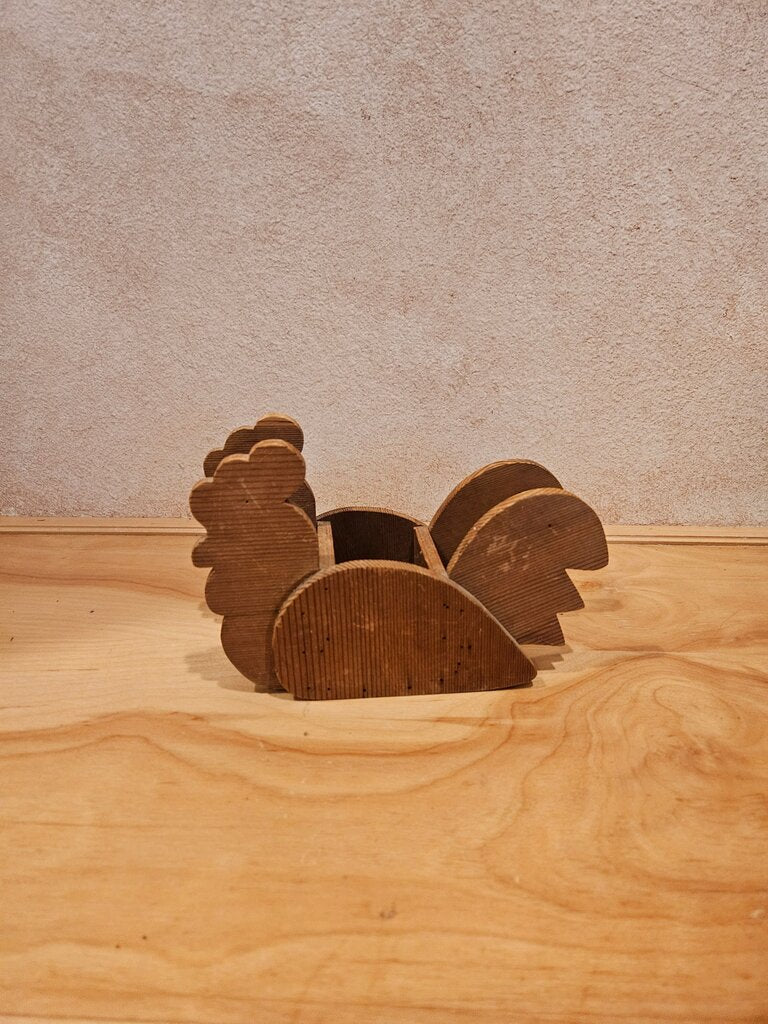 Rustic Wooden Chicken Napkin Holder