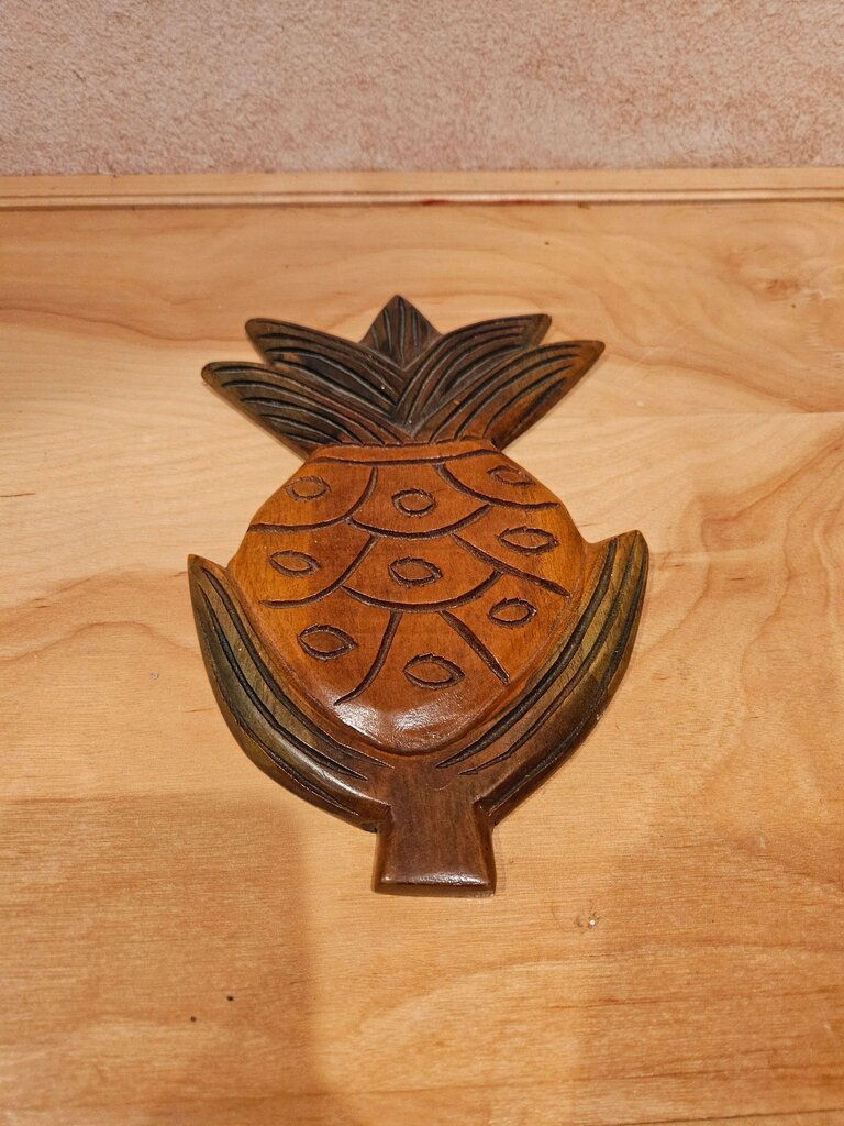 Wooden Pineapple Carved Decorative Piece