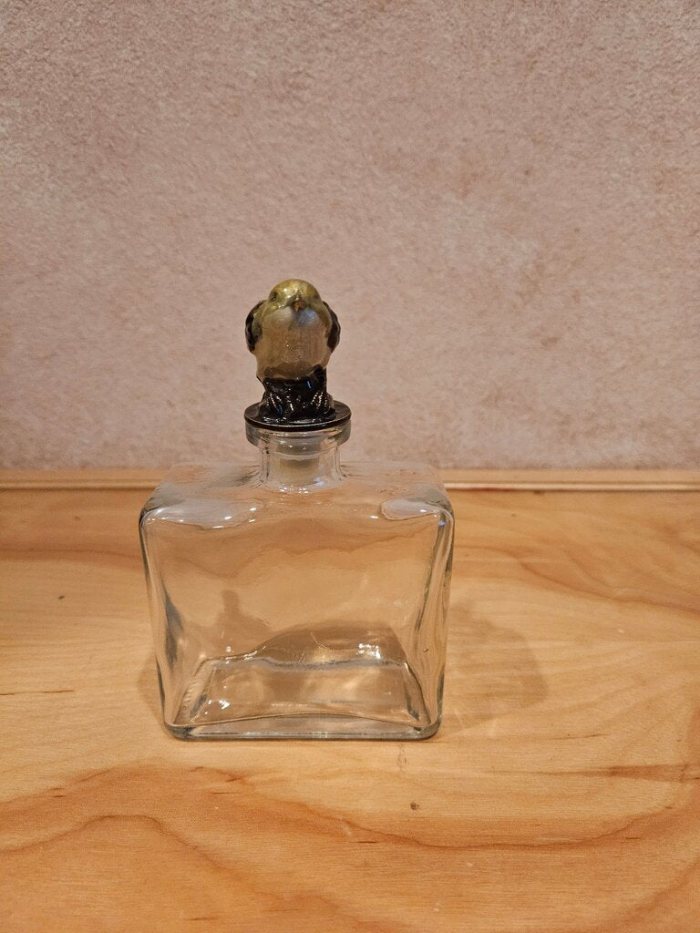 Set of Vintage Glass Bird-Top Bottle