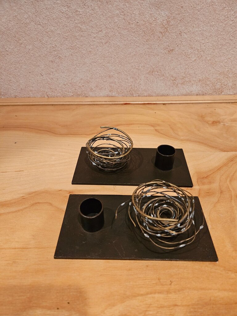 Unique Wire bird Nest Candle Holders