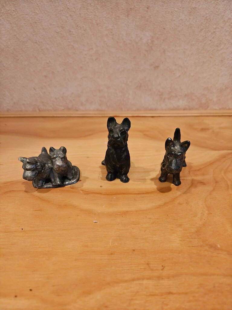 Set of Three French Bulldog Figurines