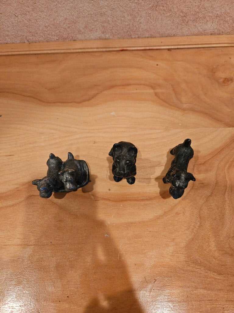 Set of Three French Bulldog Figurines