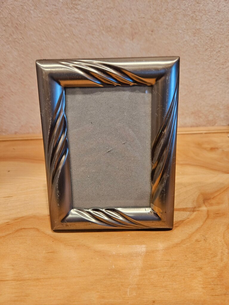 Vintage Picture Frame Pewter Silver 5X7 Black Velvet Backing